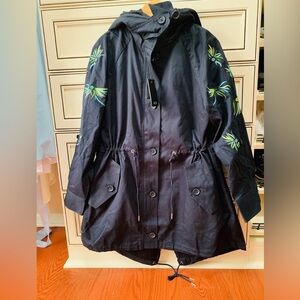 Armani Exchange Navy Utility Jacket with Embroidery